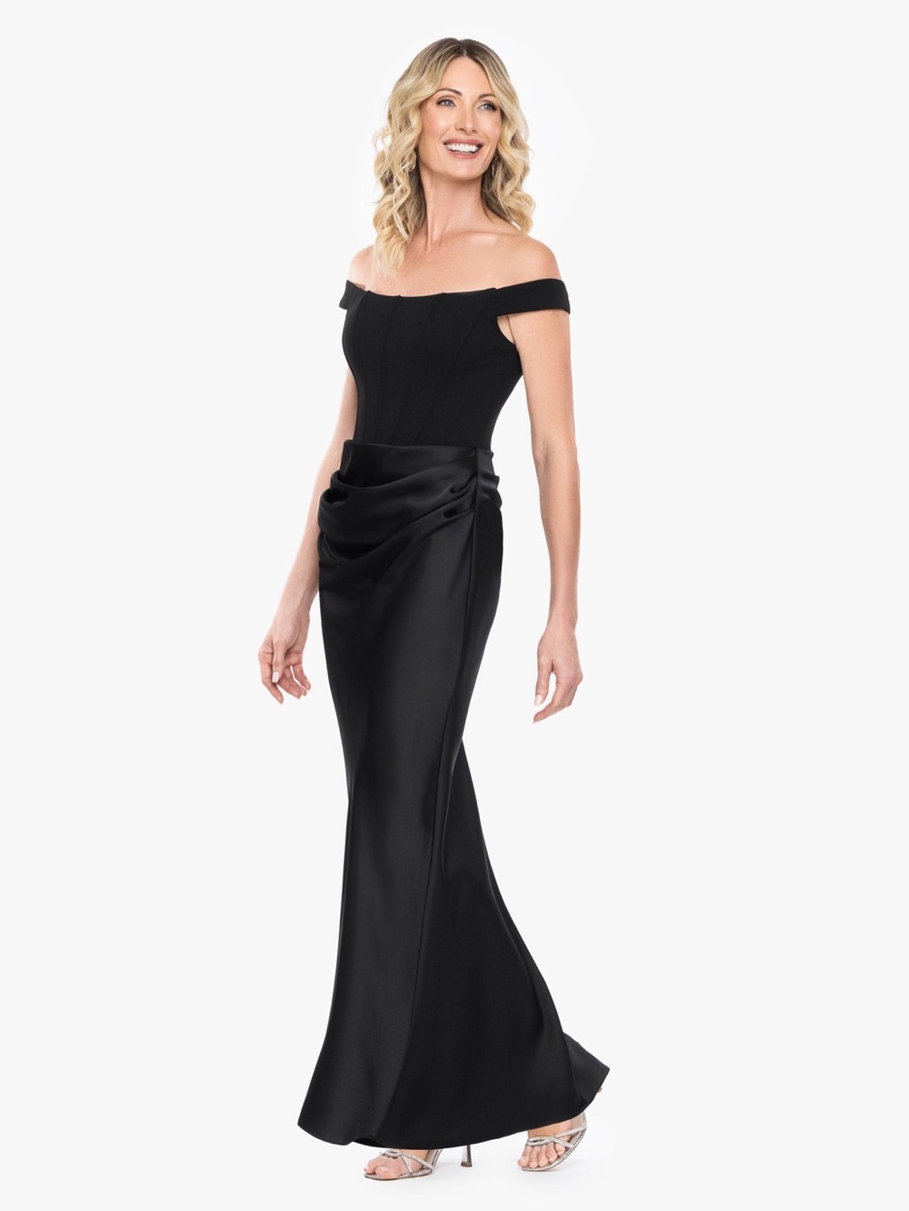 Betsy and Adam "CALLIE" SCUBA CREPE & SATIN COMBO DRESS